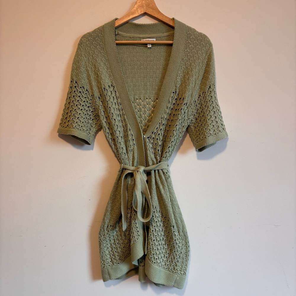 Y2K green cardigan sweater